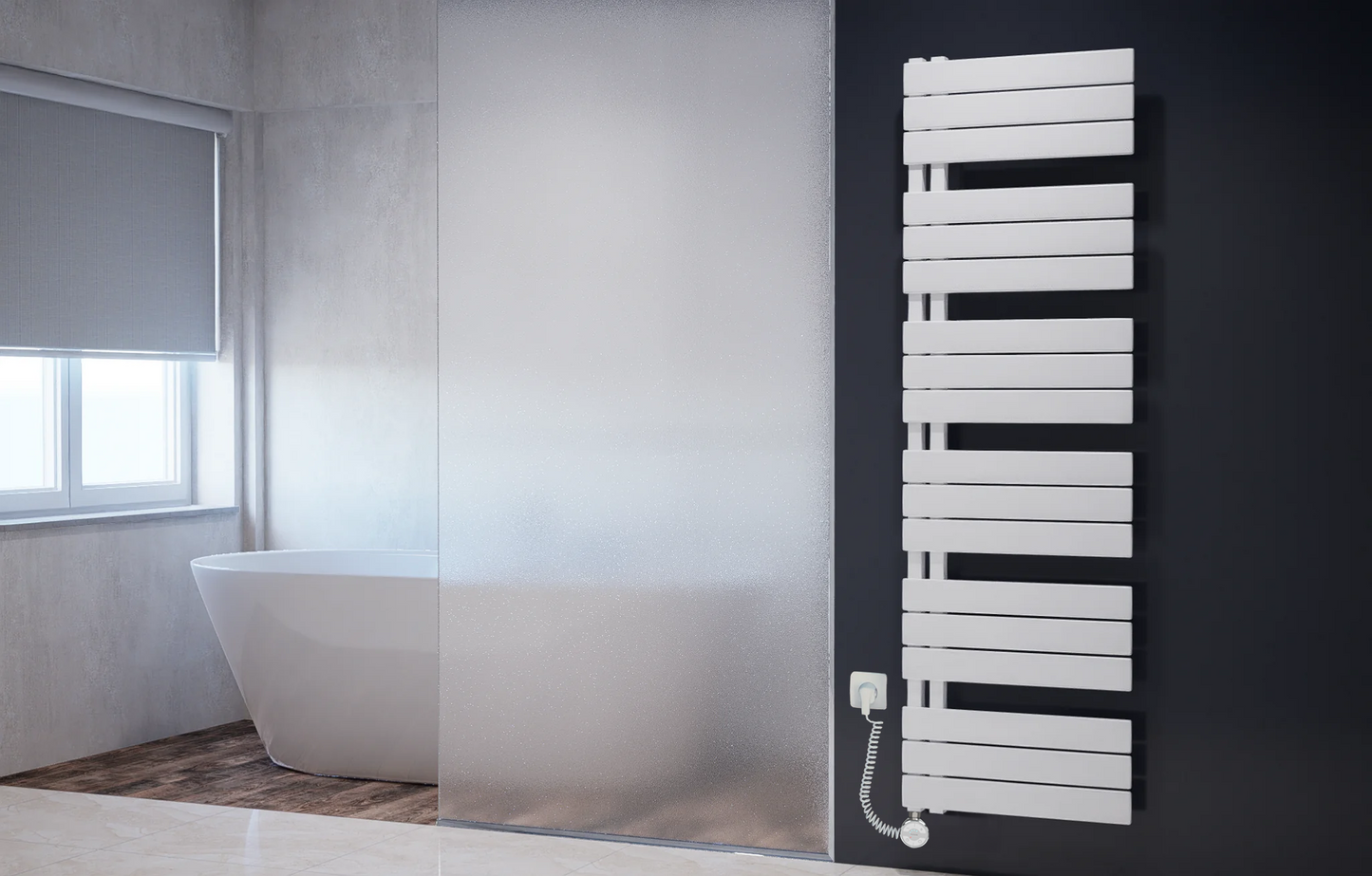 Badheizkörper Handtuchheizkörper Modell "NOVO" Weiß elektrisch inkl. Heiztsab Design Heizung/Handtuchwärmer