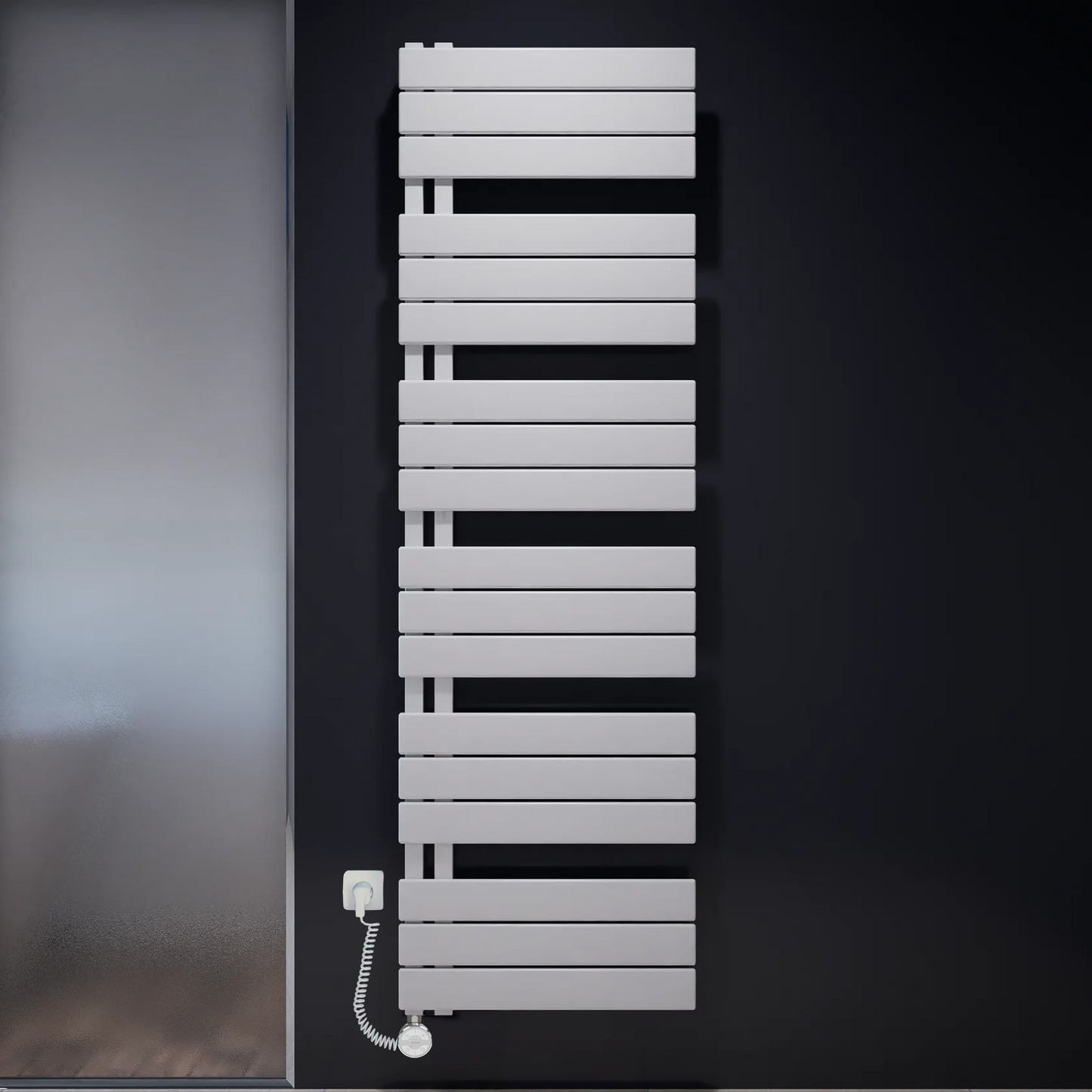 Badheizkörper Handtuchheizkörper Modell "NOVO" Weiß elektrisch inkl. Heiztsab Design Heizung/Handtuchwärmer