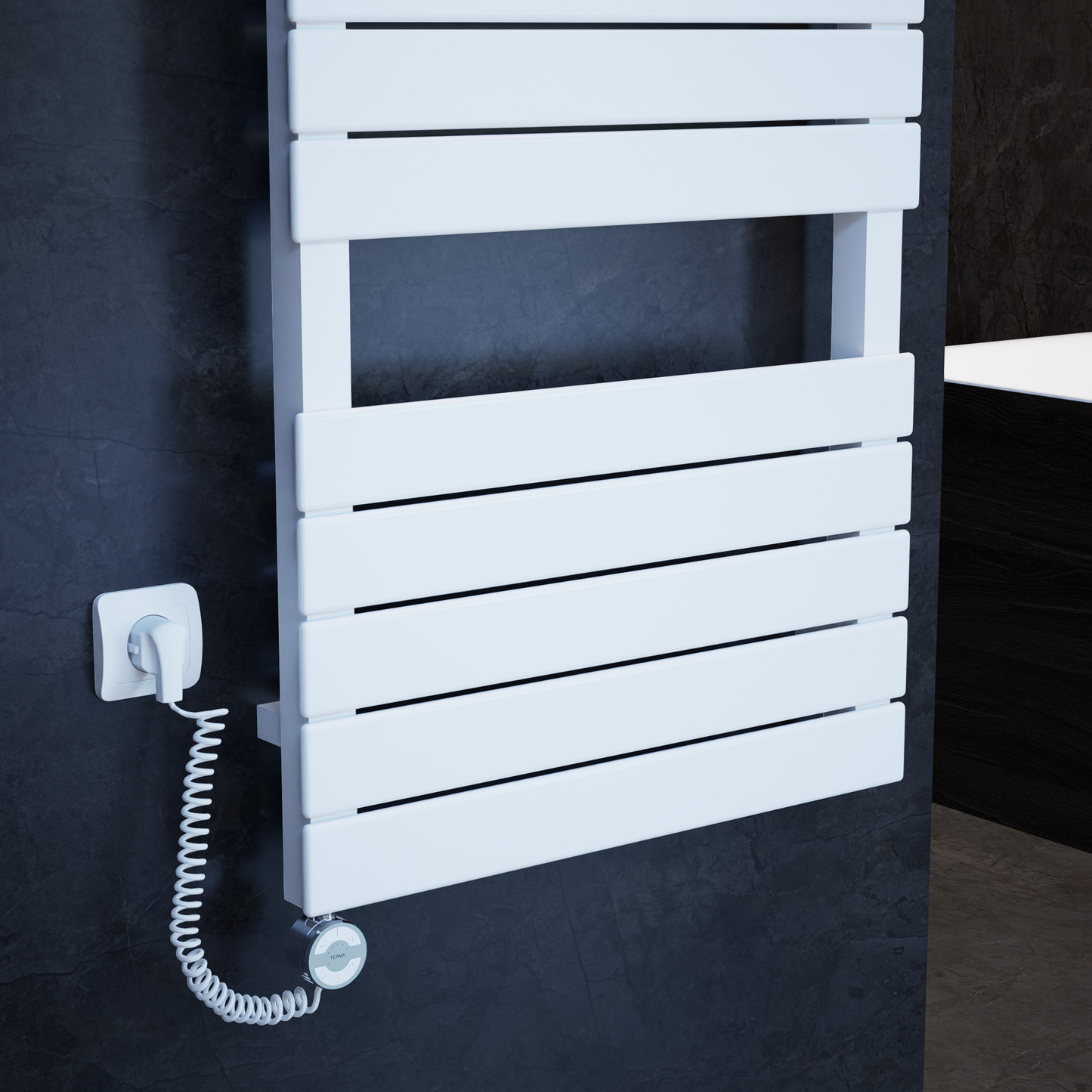 Badheizkörper Modell "PULLMANN" Weiß elektrisch inkl. Heizstab Handtuchheizkörper/Design Heizung