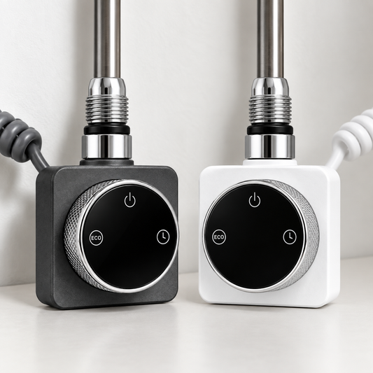 Elektrischer Heizstab für Badheizkörper mit Thermostat & Timer – 600W / 1000W – Weiß & Anthrazit